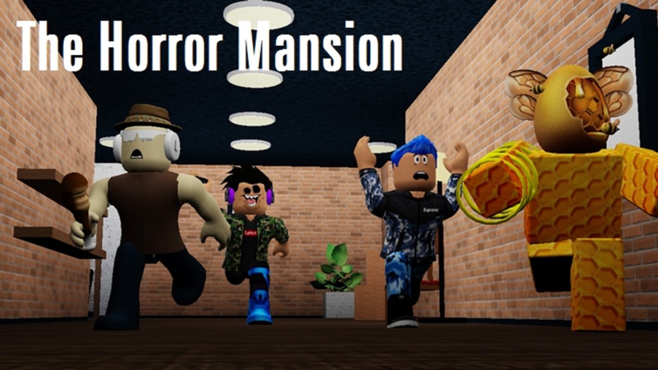 Survivor sprintet durch einen dunklen Horror-Mansion-Flur, während ein Killer die Verfolgung aufnimmt